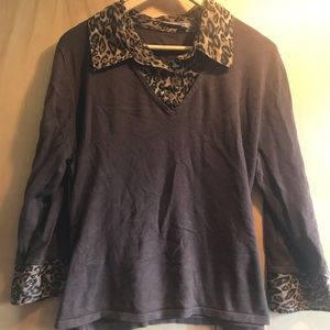 Leopard Print Accented Top